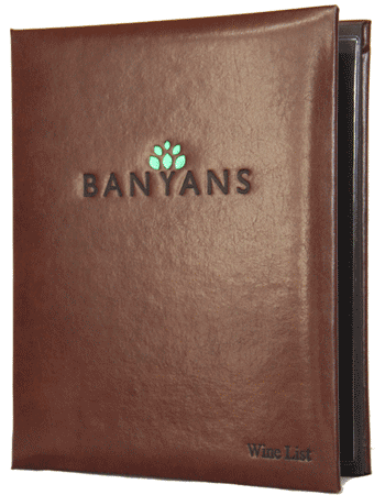 Bonded leather screw post menu cover Bonded leather screw post menu cover
