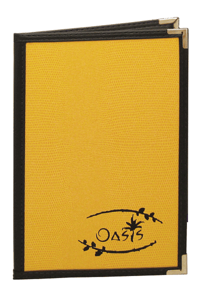 Sewn Lizard Menu Cover