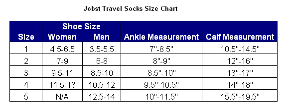 jobst compression socks size chart