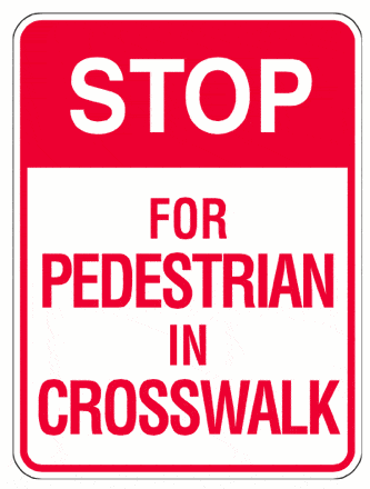 Stop For Pedestrian in Crosswalk