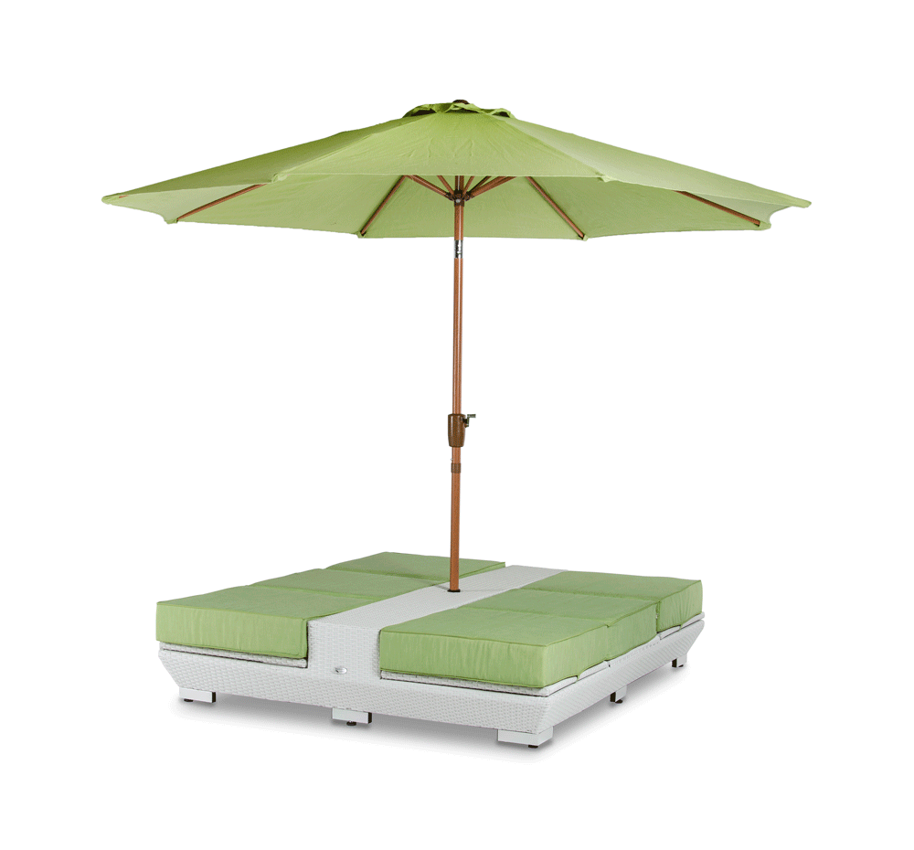 Daytona Green Lounge Chairs With Umbrella | Outdoor Patio Furniture
